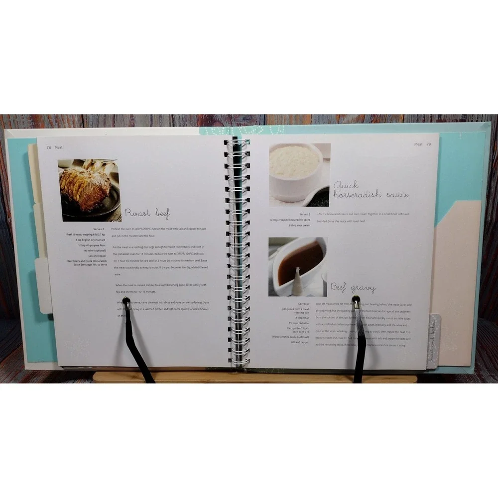 Love Food My Recipe Keeper Organizer Binder Journal with Tabs and‎ Pockets Blue